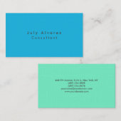 Gewoon minimalistisch blauw visitekaartje (Voorkant / Achterkant)