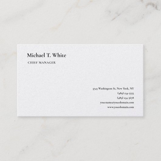 Gewoon minimalistisch professioneel klassieker visitekaartje (Voorkant)