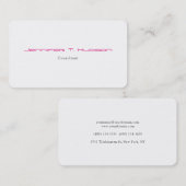 Gewoon minimalistisch roze witte feminine legant visitekaartje (Voorkant / Achterkant)