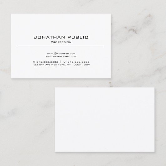 Gewoon modern, eenvoudig design elegant profession visitekaartje (Voorkant / Achterkant)