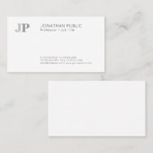 Gewoon modern Elegant monogram zwart wit zwart Visitekaartje (Voorkant / Achterkant)