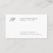 Gewoon modern Elegant monogram zwart wit zwart Visitekaartje (Voorkant)