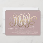 Gewoon modern Gold White PINK Text Baby shower Kaart (Voorkant)