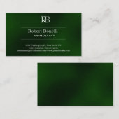 Gewoon modern Groen Monogram Visitekaartje (Voorkant / Achterkant)