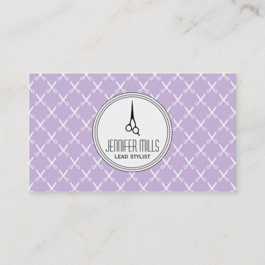 gewoon modern haarstylist paars afsprakenkaartje (Voorkant)