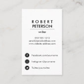 Gewoon modern Minimaal pictogram Sociale media ver Visitekaartje (Achterkant)