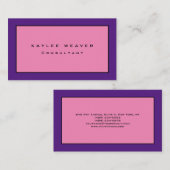 Gewoon modern minimalistisch professioneel roze Pa Visitekaartje (Voorkant / Achterkant)