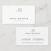 Gewoon modern professioneel elegant monogram eenvo visitekaartje (Voorkant / Achterkant)