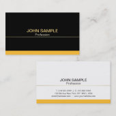 Gewoon Modern Professioneel Zwart Goud Elegant Visitekaartje (Voorkant / Achterkant)