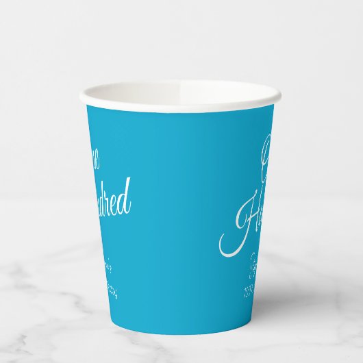 Gewoon modern script Aqua Blue 100e verjaardag Papieren Bekers (Links)