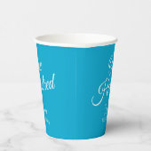 Gewoon modern script Aqua Blue 100e verjaardag Papieren Bekers (Rechts)
