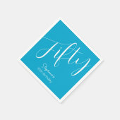 Gewoon modern script Aqua Blue 50e verjaardag Servet (Hoek)