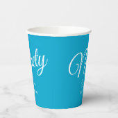 Gewoon modern script Aqua Blue 90e verjaardagsfees Papieren Bekers (Links)