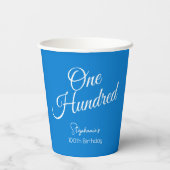Gewoon modern script Blauw 100e verjaardag Papieren Bekers (Achterkant)