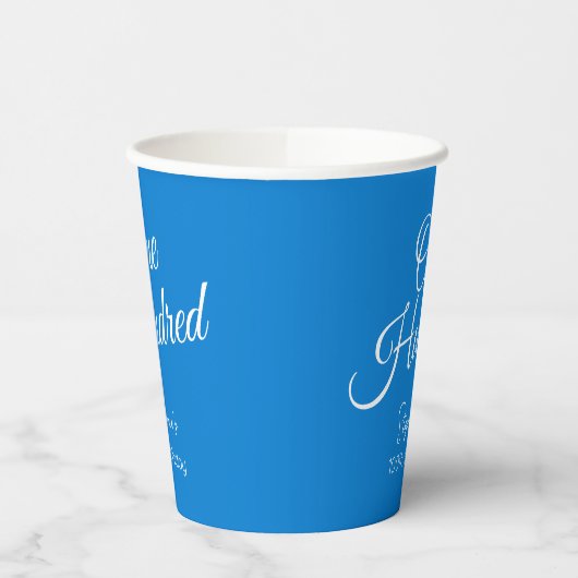 Gewoon modern script Blauw 100e verjaardag Papieren Bekers (Links)