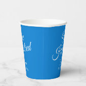 Gewoon modern script Blauw 100e verjaardag Papieren Bekers (Rechts)