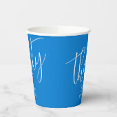 Gewoon modern script blauw 30e verjaardag feest papieren bekers (Links)