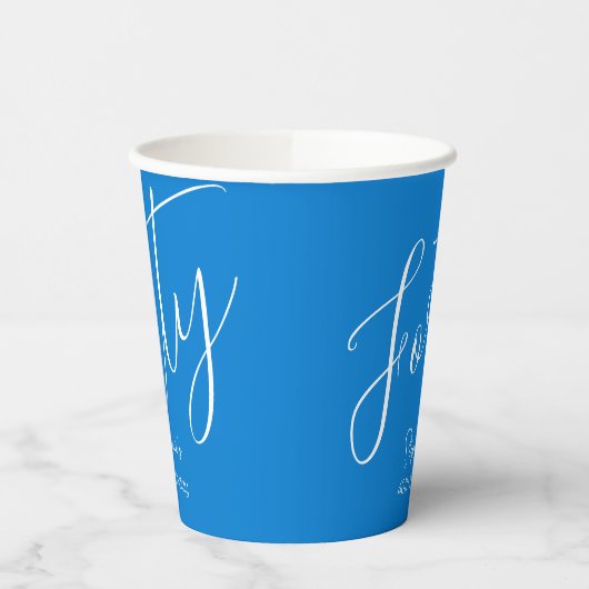 Gewoon modern script Blauw 40e verjaardag Papieren Bekers (Links)