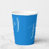 Gewoon modern script Blauw 50ste verjaardag Papieren Bekers (Rechts)