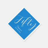 Gewoon modern script Blauw 50ste verjaardag Servet (Hoek)