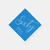Gewoon modern script blauw 60ste verjaardagsfeest servet (Hoek)