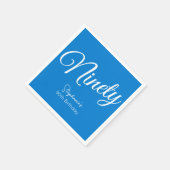 Gewoon modern script blauw 90ste verjaardagsfeestj servet (Hoek)