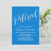 Gewoon modern script blauw pensioen kaart (Staand voorkant)