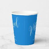 Gewoon modern script Blue Pensioen Party Papieren Bekers (Rechts)