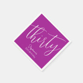 Gewoon modern script Donkerroze 30e verjaardag Servet (Hoek)