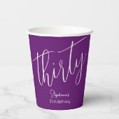 Gewoon modern script herfst Paarse 30e verjaardag Papieren Bekers (Achterkant)