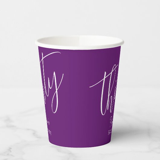 Gewoon modern script herfst Paarse 30e verjaardag Papieren Bekers (Links)