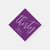 Gewoon modern script herfst Paarse 30e verjaardag Servet (Hoek)