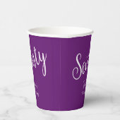 Gewoon modern script herfst Paarse 70ste verjaarda Papieren Bekers (Rechts)