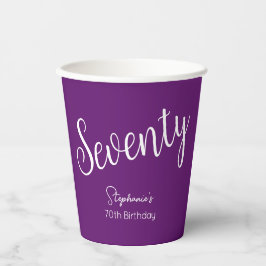 Gewoon modern script herfst Paarse 70ste verjaarda Papieren Bekers