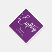 Gewoon modern script herfst Paarse 80ste verjaarda Servet (Hoek)