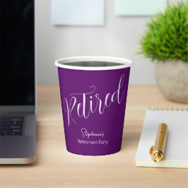 Gewoon modern script herfst Paarse pensionering Papieren Bekers