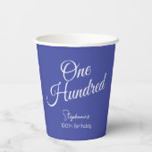 Gewoon modern script lavendel 100e verjaardag papieren bekers (Achterkant)