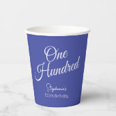 Gewoon modern script lavendel 100e verjaardag papieren bekers (Voorkant)