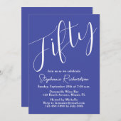 Gewoon Modern Script Lavendel 50ste verjaardag Kaart (Voorkant / Achterkant)