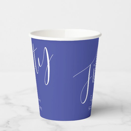 Gewoon Modern Script Lavendel 50ste verjaardag Papieren Bekers (Links)