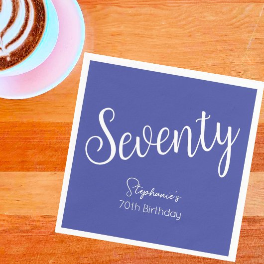 Gewoon modern script lavendel 70e verjaardag servet