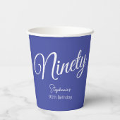 Gewoon modern script lavendel 90e verjaardagsfeest papieren bekers (Achterkant)