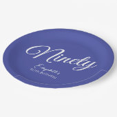 Gewoon modern script lavendel 90e verjaardagsfeest papieren bordje (Gekanteld)