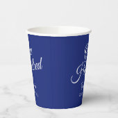 Gewoon modern script marineblauw 100ste verjaardag papieren bekers (Links)