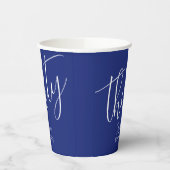 Gewoon modern script marineblauw 30ste verjaardags papieren bekers (Links)