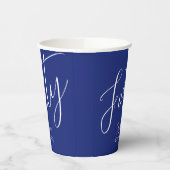 Gewoon modern script marineblauw 40e verjaardag papieren bekers (Links)
