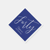 Gewoon modern script marineblauw 40ste verjaardags servet (Hoek)