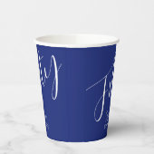 Gewoon modern script marineblauw 50ste verjaardag papieren bekers (Links)