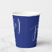 Gewoon modern script marineblauw 50ste verjaardag papieren bekers (Rechts)