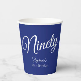 Gewoon modern script marineblauw 90ste verjaardags papieren bekers